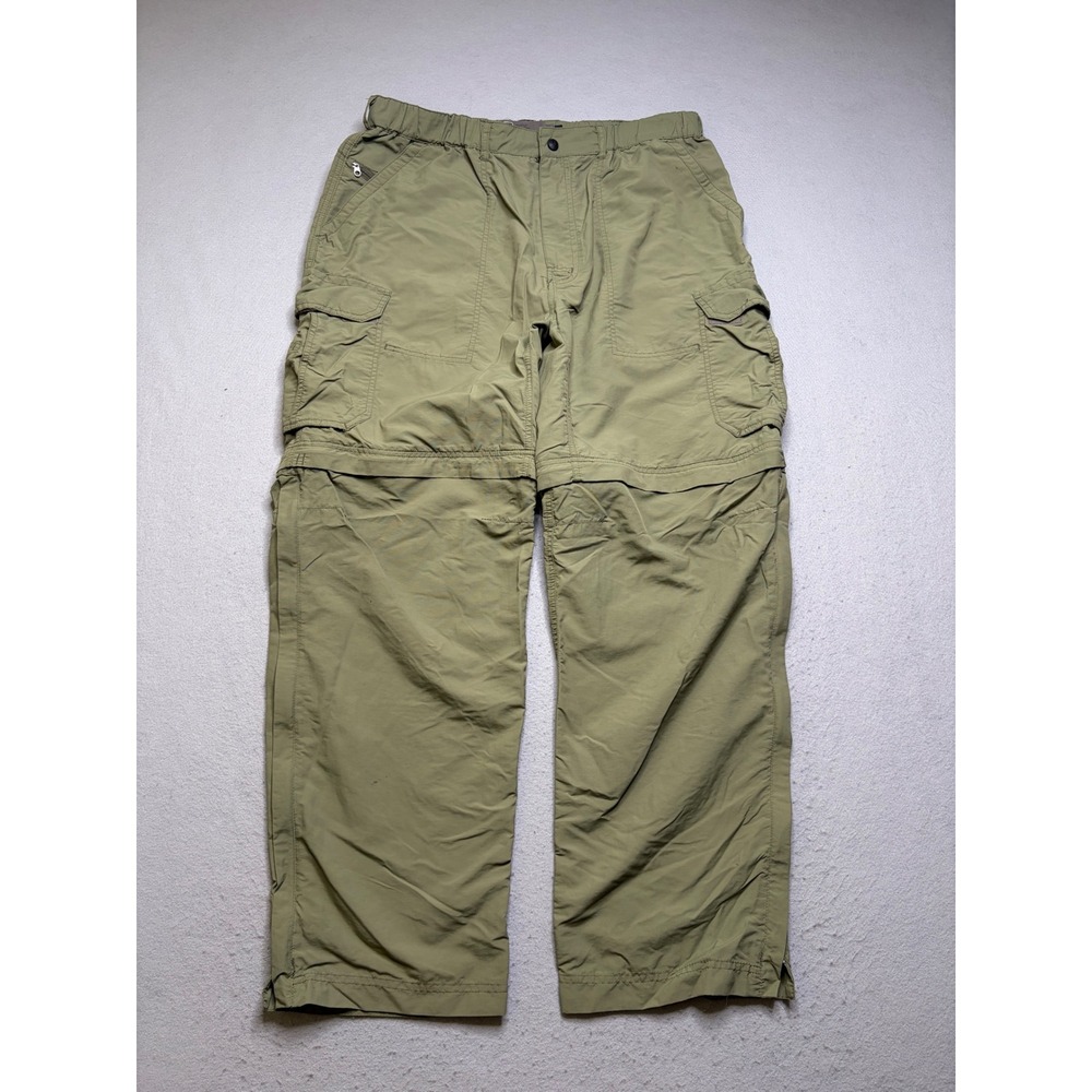 REI Convertible Cargo Pants Mens 34‎ Green Sahara Zip Off Hiking UPF 50+ Y2K